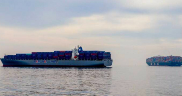Как грузовые суда выстаивают многонедельные очереди у портов